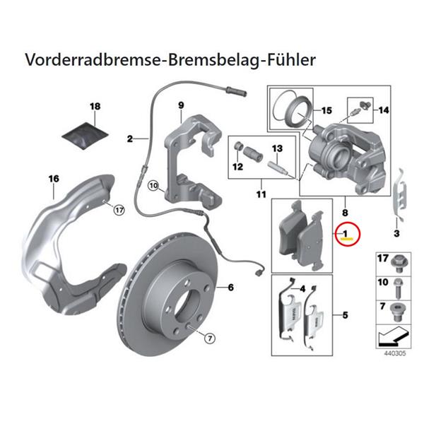 BMW 1 SERİSİ F20 F21 FREN BALATASI TAKIM ÖN ORİJİNAL 6850568