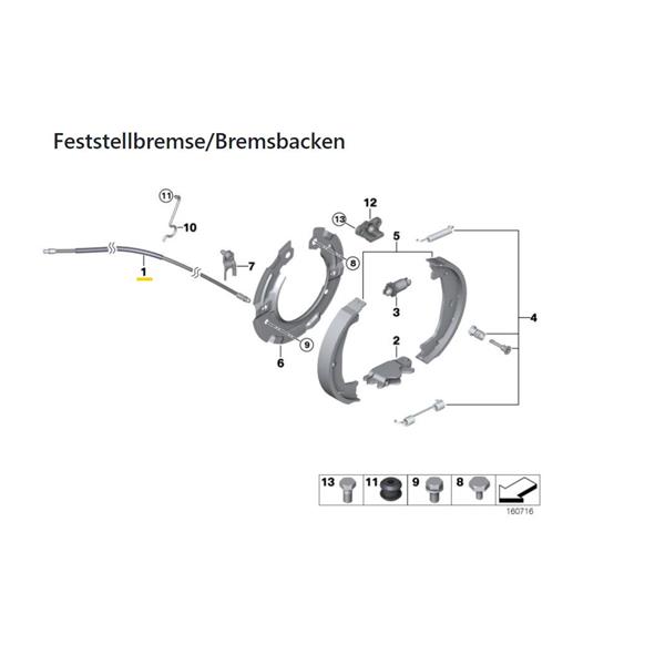 2 x BMW 3 SERİSİ E92 93 2006-2013 EL FREN TELİ SET 1537MM GEMO