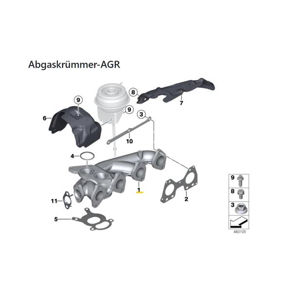 BMW 5 SERİSİ F10 F11 10-16 525d N47 EGZOZ MANİFOLDU ORİJİNAL
