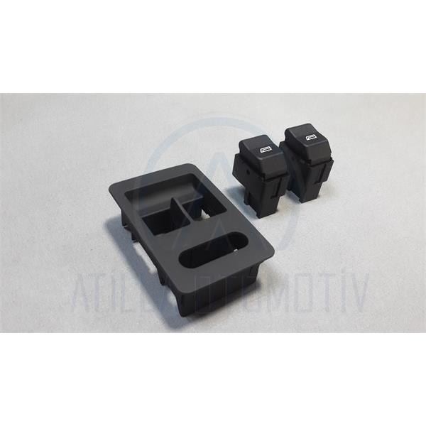 VW LUPO 6X 1999-2006 CAM DÜĞME + ÇERÇEVE ÖN SOL TAKIM SİYAH