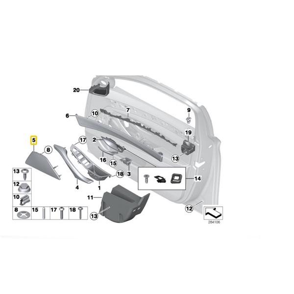 2 x BMW 5 SERİSİ F10 F11 HOPARLÖR KAPAĞI SİYAH ÖN SOL-SAĞ