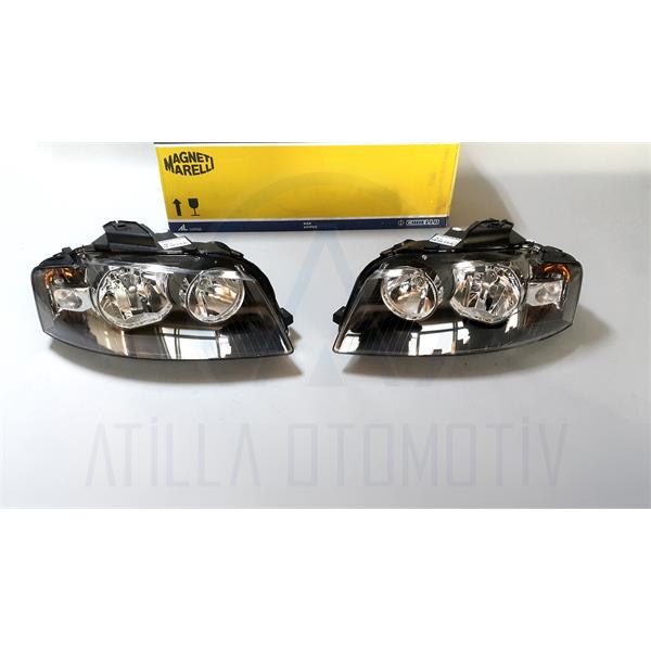 2 x AUDİ A3 8P 2003-2008 HALOJEN ÖN FAR SOL-SAĞ TAKIM MARELLİ