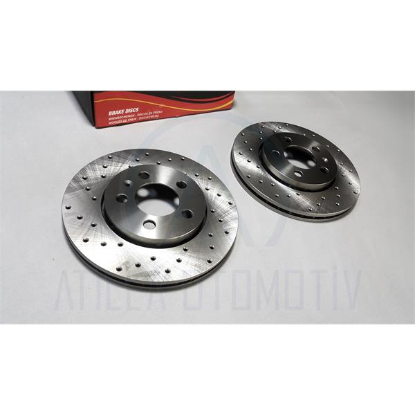 VW BORA 99-05 SPOR DELİK PERFORMANS ÖN FREN DİSKİ TAKIM