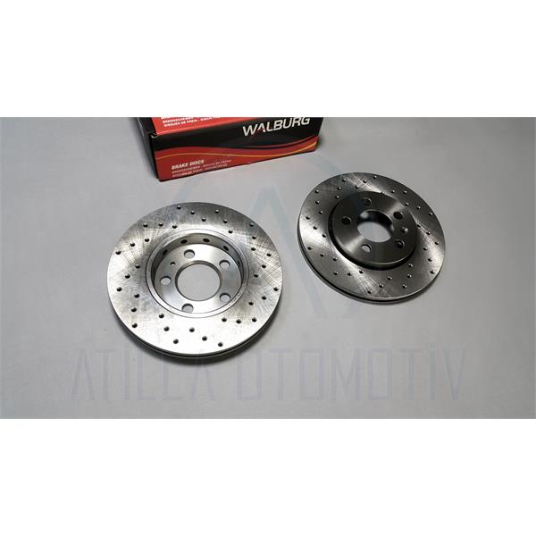 VW BORA 99-05 SPOR DELİK PERFORMANS ÖN FREN DİSKİ TAKIM