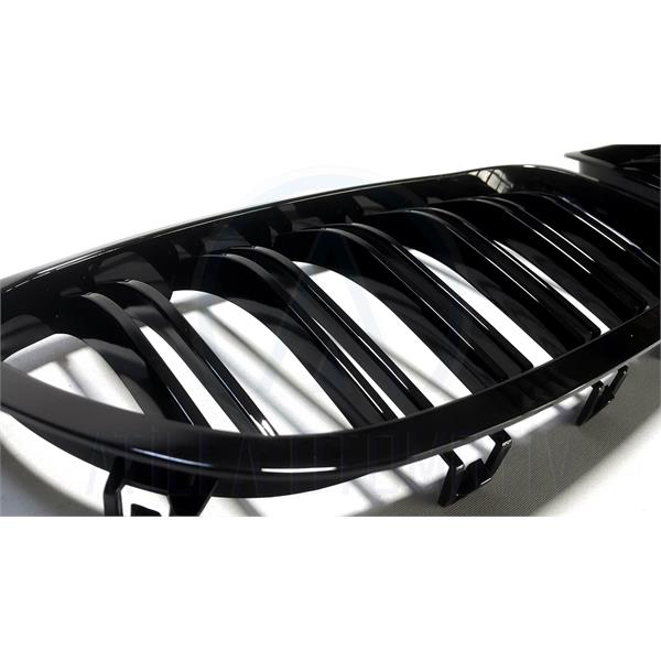 BMW 5 SERİSİ F10 F11 M5 TİP BÖBREK PANJUR SETİ ÇİFT ÇITA SİYAH