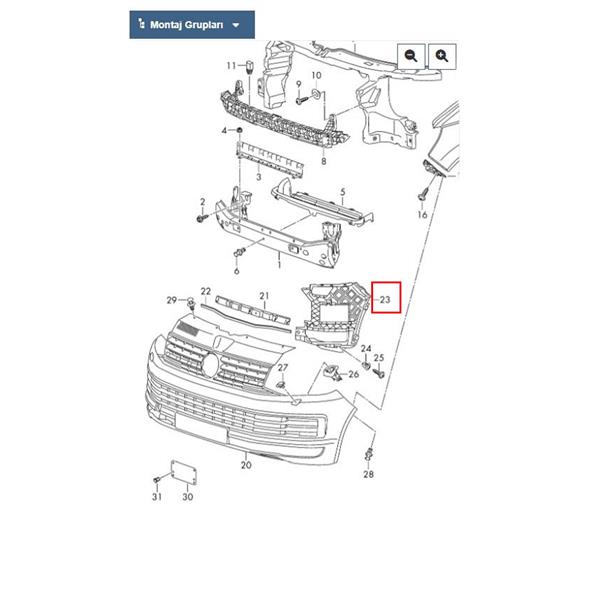 VW TRANSPORTER T6 2015-2024 ÖN TAMPON BRAKETİ SOL ORİJİNAL