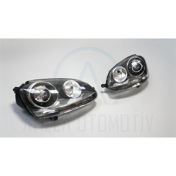 VW JETTA 05-11 GTİ R32 MERCEKLİ FAR SETİ KROM SİYAH SOL-SAĞ