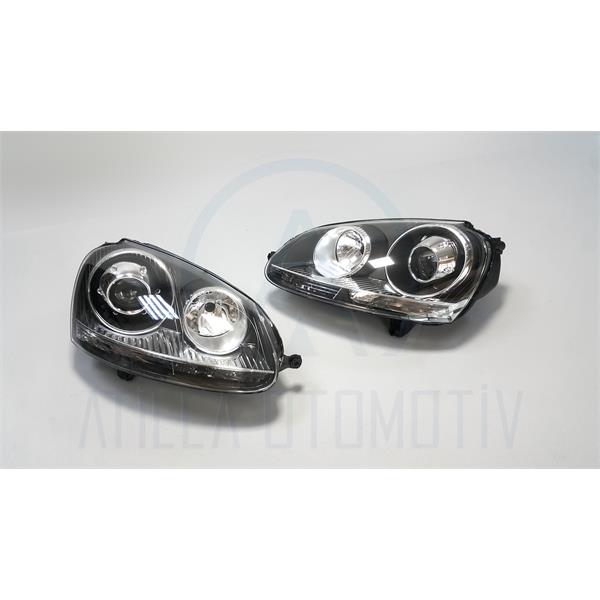 VW JETTA 05-11 GTİ R32 MERCEKLİ FAR SETİ KROM SİYAH SOL-SAĞ