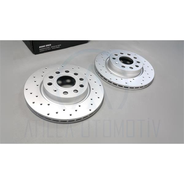 VW JETTA 5C 2010-2017 SPOR DELİK ÖN FREN DİSKİ TAKIM 280MM