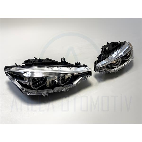 2 x BMW 3 SERİSİ F30 F31 2015-2019 LCİ KROM LED ÖN FAR SETİ