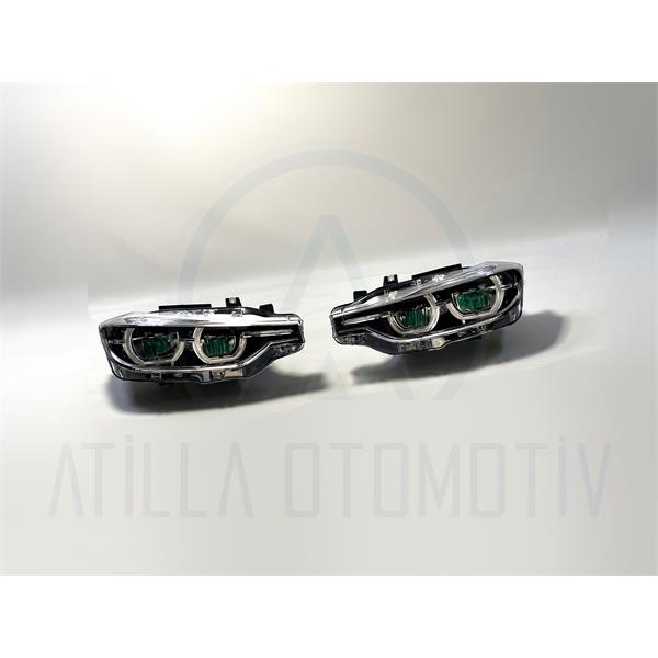 2 x BMW 3 SERİSİ F30 F31 2015-2019 LCİ KROM LED ÖN FAR SETİ