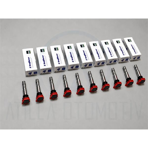 10 x LAMBORGHİNİ GALLARDO 5.0 - 5.2 LP KIRMIZI R8 BOBİN BERU