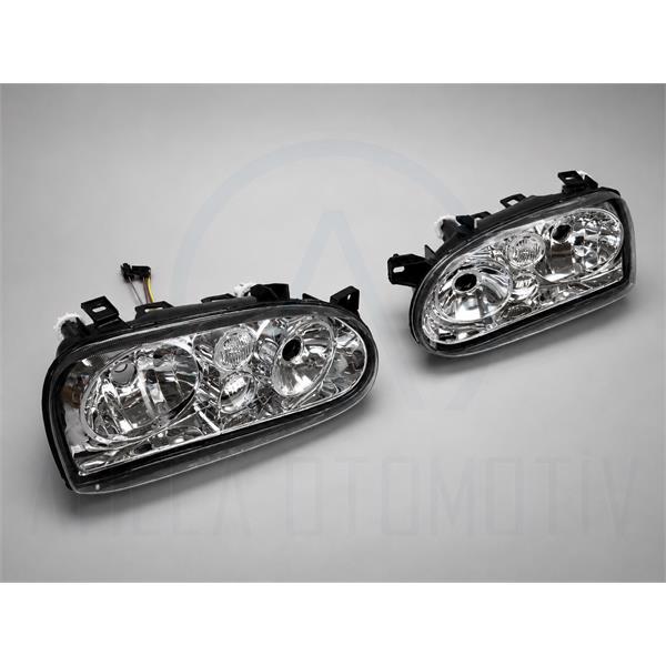 2 x VW GOLF 3 MK3 92-98 GOLF 4 TİPİ ŞEFFAF ÖN FAR SOL-SAĞ TAKIM