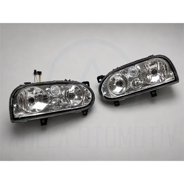 2 x VW GOLF 3 MK3 92-98 GOLF 4 TİPİ ŞEFFAF ÖN FAR SOL-SAĞ TAKIM