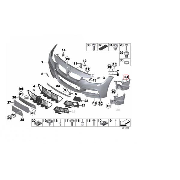 2 x BMW 3 SERİSİ F30 F31 12-18 M-TECH ÖN FAR BRAKETİ SOL-SAĞ
