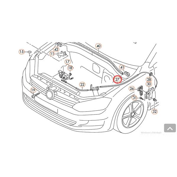 VOLKSWAGEN GOLF 7 13-19 KAPUT KİLİDİ İÇTEN AÇMA TELİ ORİJİNAL