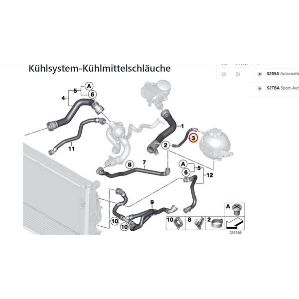 BMW 2 SERİSİ F22 F23 GENLEŞME TANKI EK SU HORTUMU RAPRO