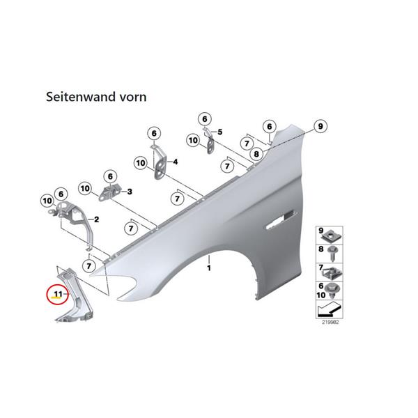 2 x BMW 5 SERİSİ F10 F11 10-17 ÖN ÇAMURLUK İÇ BRAKETİ SAĞ-SOL TAKIM