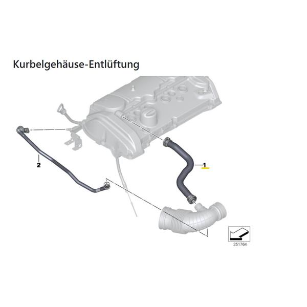 BMW 3 SERİSİ F30 F31 2013-2018 N13 HAVA TAHLİYE SİGLON HORTUMU