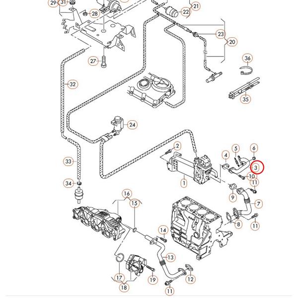 VW TRANSPORTER T6 T7 10-20 2.0 TDİ TURBO EGR BORUSU ORİJİNAL