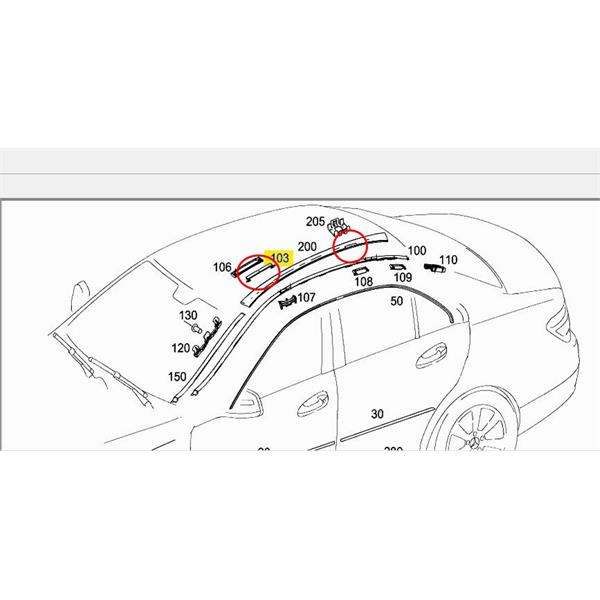 4 x MERCEDES C SERİSİ W204 TAVAN OLUK ÇITASI PORTBAGAJ KAPAĞI