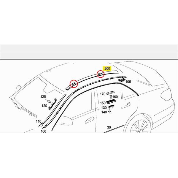 4 x MERCEDES E SERİSİ W212 TAVAN OLUK ÇITASI PORTBAGAJ KAPAĞI