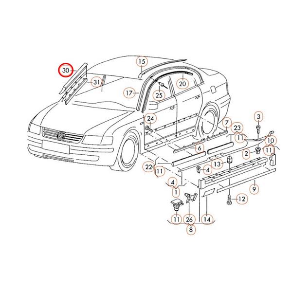 VW PASSAT B5 / B5,5 1997-2005 ÖN CAM ÇITASI SOL ORİJİNAL