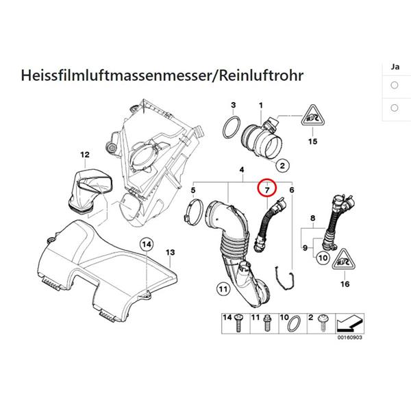 BMW 3 SERİSİ F30 F31 330d N57 MOTOR TEMİZ HAVA BORUSU