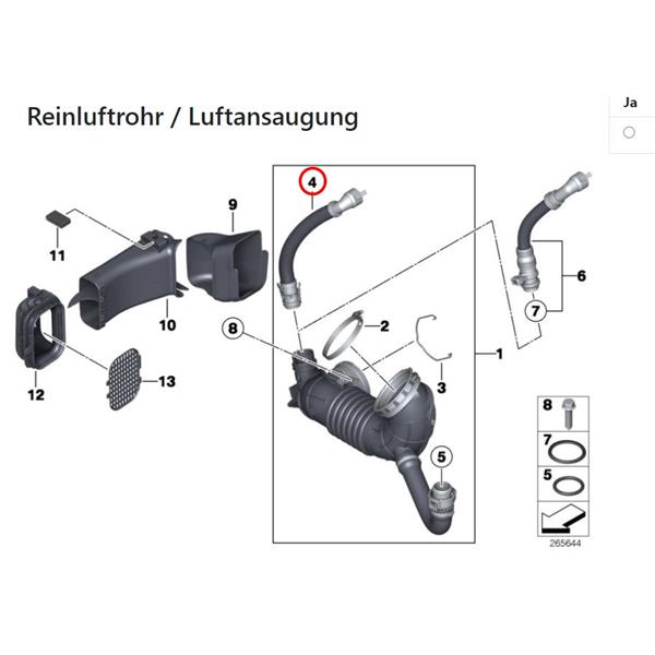 BMW 3 SERİSİ F30 F31 320d 325d N47N B47 MOTOR TEMİZ HAVA BORUSU