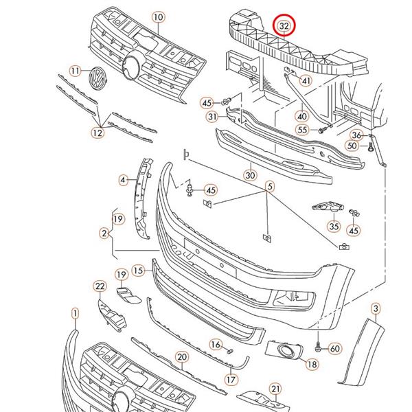VW AMAROK 2010-2016 ÖN TAMPON İÇ BRAKETİ ORİJİNAL