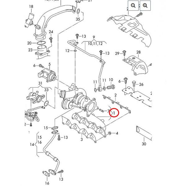 AUDİ A1 8X 2010-2018 1.4 TFSİ TURBO EGZOZ MANİFOLDU DÖKÜM